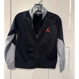 Nike Air Jordan Track Jacket Full Zip Black Red Gray Jumpman Logo Size 3T